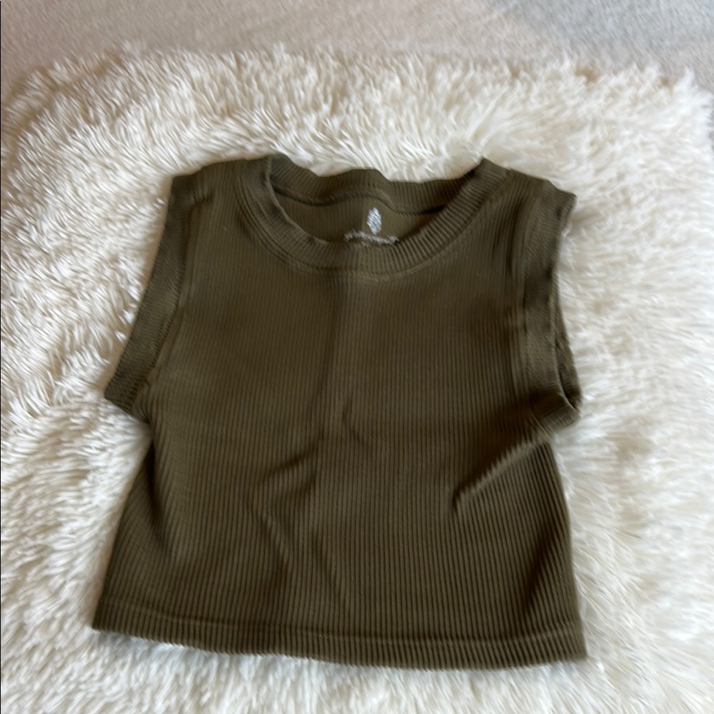 Olive Green Sleeveless FP movement tank. Like new condition. Size XS-Sp